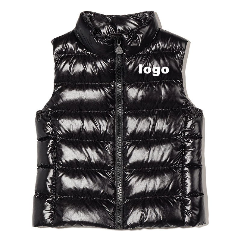 Wholesale Custom Logo Cropped Solid Color Duck Down Padded Puffer Vest Men