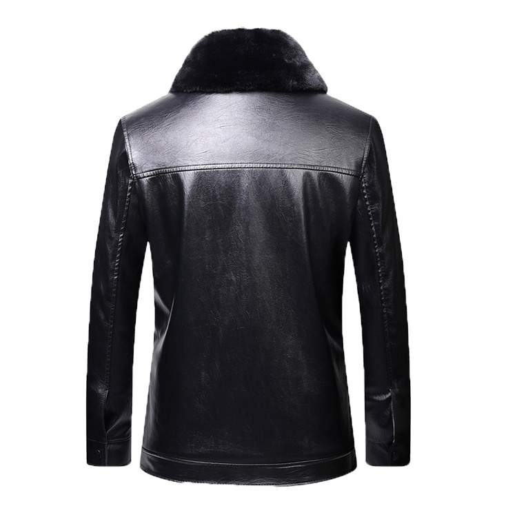 2020 newest fashion custom design men biker leather jacket with fur hooded warmly outdoor wear coats