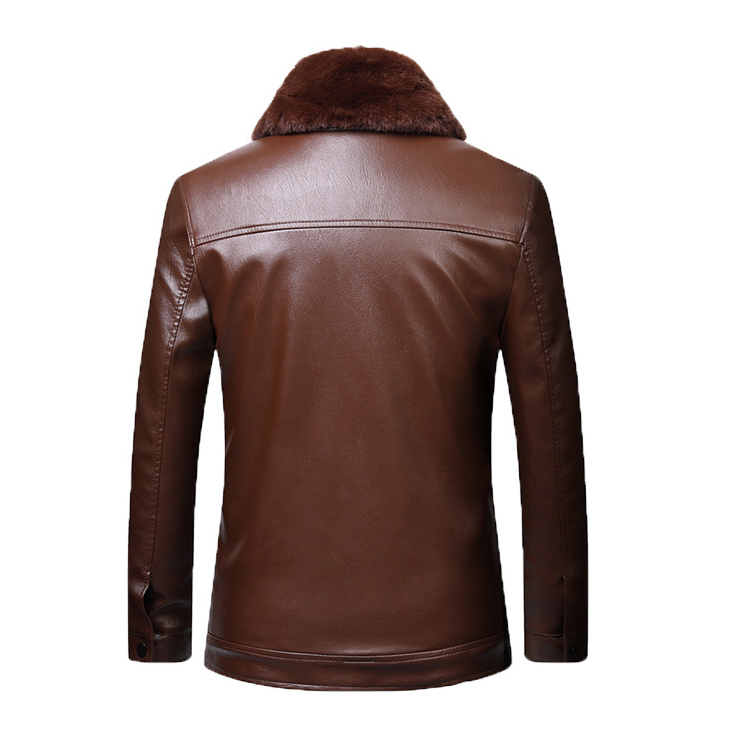 2020 newest fashion custom design men biker leather jacket with fur hooded warmly outdoor wear coats