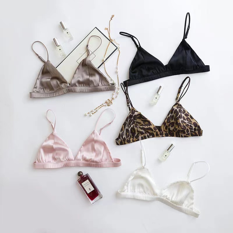 Wholesale Underwear Summer Collection Elastic Back Closure Wire Free Silk Womens Half Cup Bras