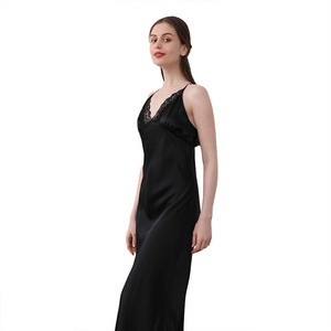 New Product Silk Backless Dress 100% Pure Mulberry Sleeveless Long Sexy Silk Dress