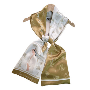 China Wholesale Best Quality Real Silk Square Scarf 145*15CM Luxury Silk Scarves For Dyeing