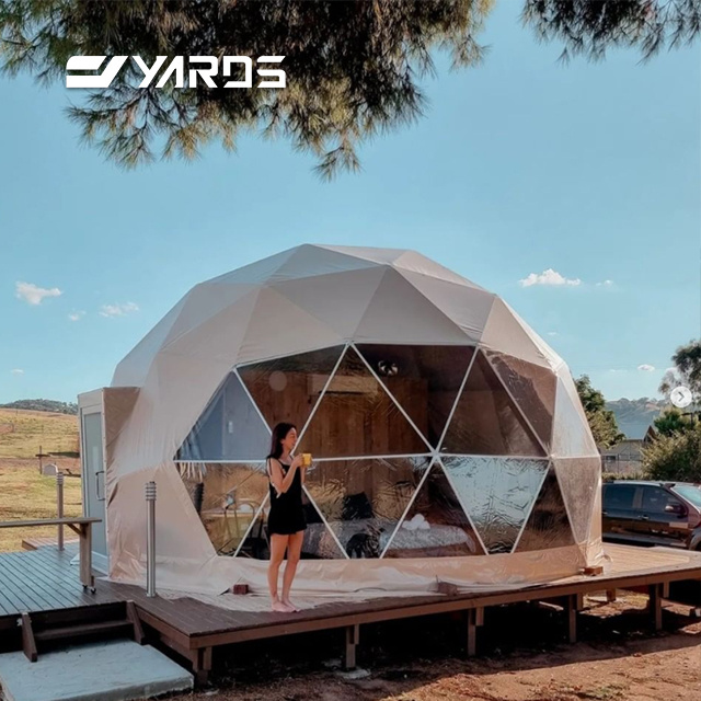 Luxury Pvc Igloo 6m Tent Geodesic Dome House Winter Outdoor Hotel Event Camping Canvas With Bathroom Resort Dome Tent