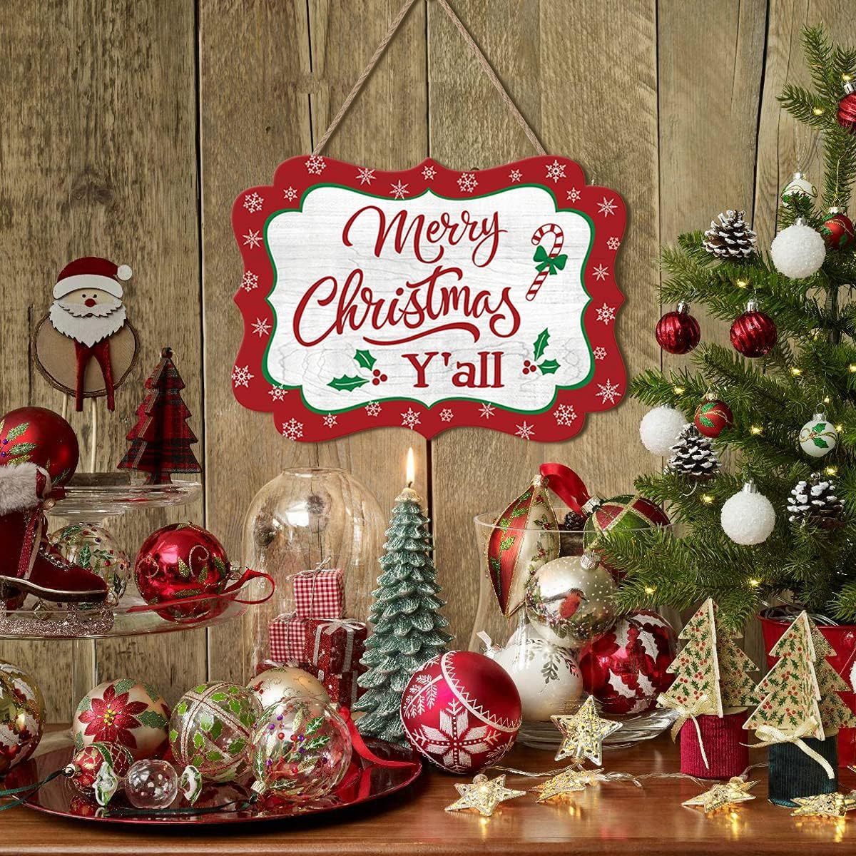 Custom Wooden merry christmas wood small sign christmas wood door signs