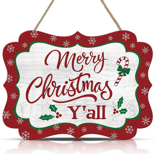 Custom Wooden merry christmas wood small sign christmas wood door signs