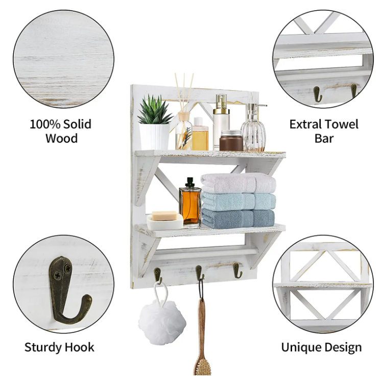 bathroom shelves wall mount rustic chic practical bathroom shelf over toilet with towel bar