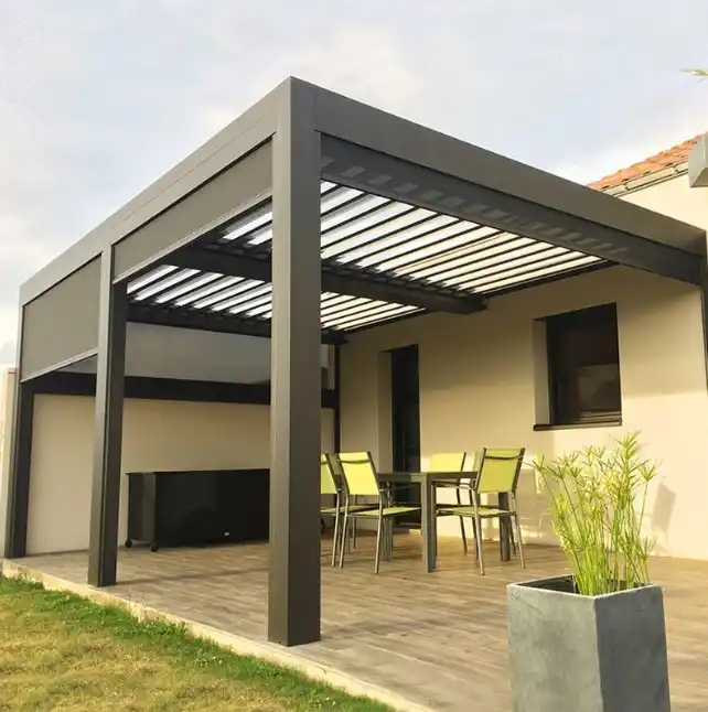 Aluminum Waterproof Louver Gazebo Outdoor Bioclimatic Awning Louvre System Roof Pergola gazebos for sale