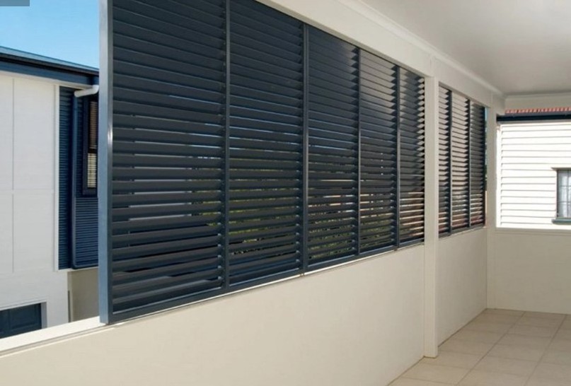 Aluminum exterior shutters sunshade blinds with low price horizontal louver blind sunshade shuttered window