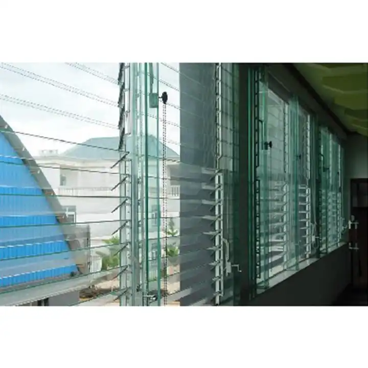 Modern Design Motorized Glass Shutters Window High Quality Aluminium Frame with Glass Louvers