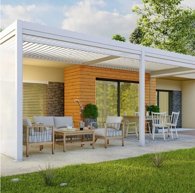 Modern Garden House Outdoor Louvered Roof 3m X 4m X 3m Aluminium Louvres Pergola Gazebo Pavilion