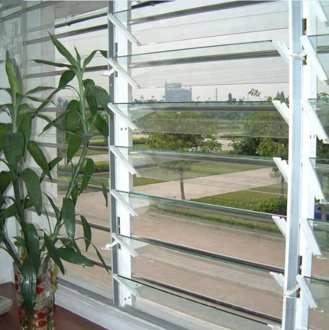 Automatic Aluminium Alloy Glass Louvers outdoor Electric /Manual Rainproof /Windproof Glass Shutters wit Screen