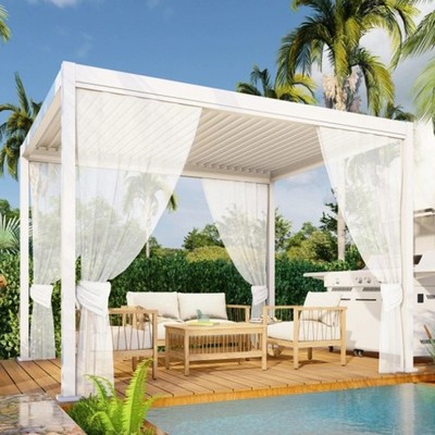 Modern Garden House Outdoor Louvered Roof 3m X 4m X 3m Aluminium Louvres Pergola Gazebo Pavilion