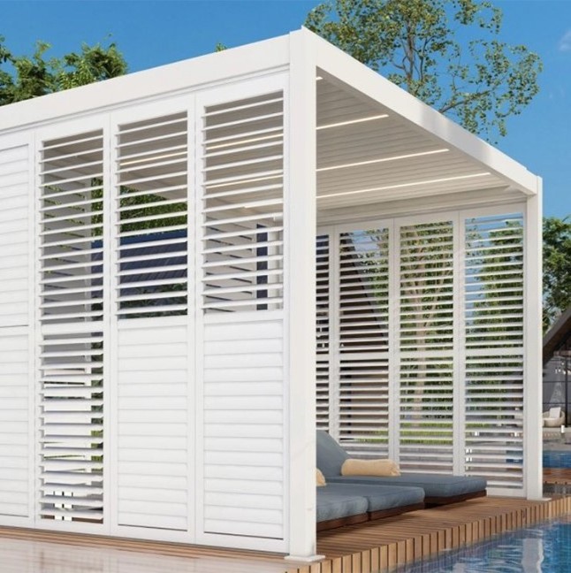 Modern Garden House Outdoor Louvered Roof 3m X 4m X 3m Aluminium Louvres Pergola Gazebo Pavilion