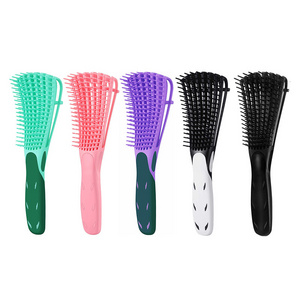 Recycled Plastic Detangling Hair Brush Afro Mini Comb Barbers Octopus Hair Comb