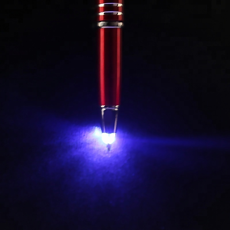 Aluminium metal pen with logo Promotional led light Touch stylus