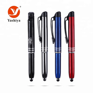 Aluminium metal pen with logo Promotional led light Touch stylus