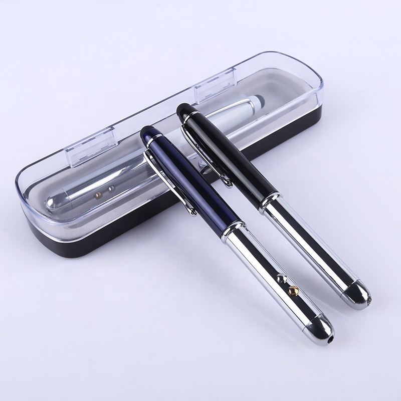 Metal material 4 in 1 pen laser pointer ballpoint pen  with stylus and light