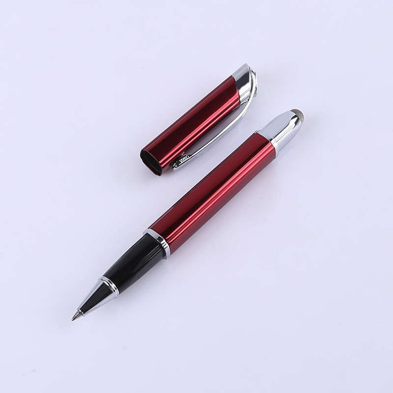 Square metal custom logo touch stylus Business gift roller ball pen