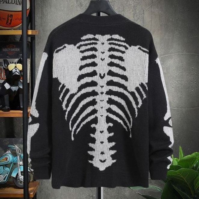 jacquard cardigan men long sleeve single  Fall/Winter Knit Sweater Coat Halloween