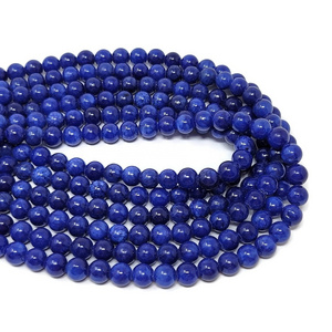 Factory Price Natural Blue Jade Stone Round 8mm Beads Line For Making Jewellery (48 Beads line)