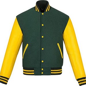 Customized Green Yellow Varsity Jackets OEM Wholesale Oakland Athletics Show Your Team Spirit in Style Fashion Baseball jacket