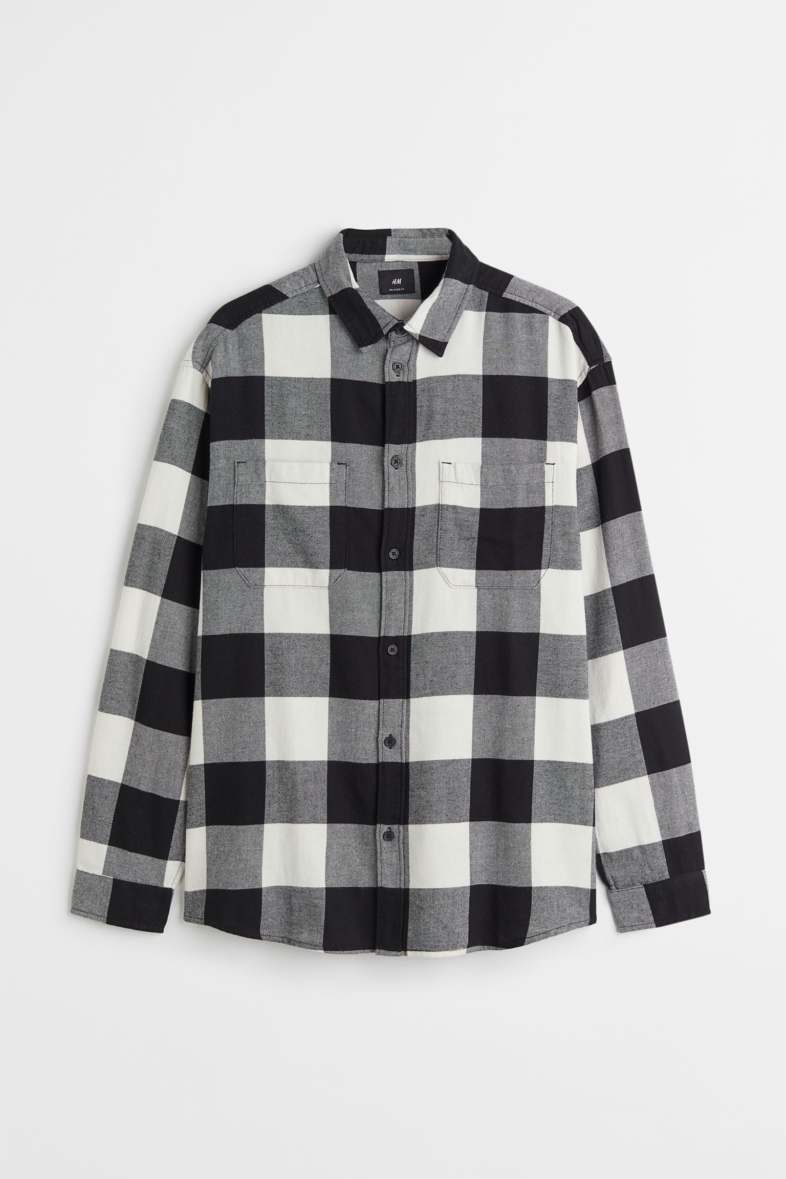 2023 New Men Formal Plaid Dress Shirt Flannel Casual Long Sleeve High Quality Cotton Twill Black White Relaxed