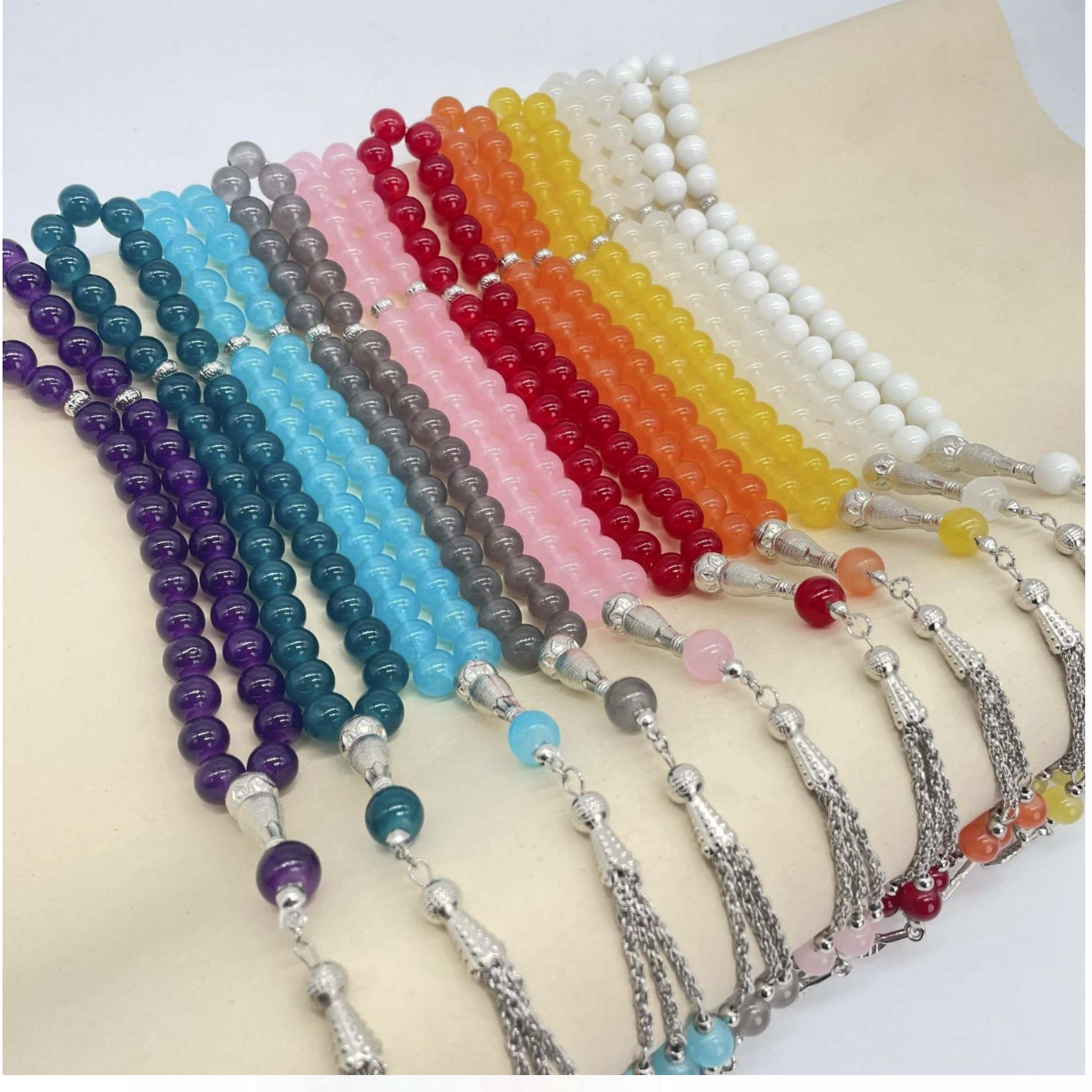 Hot selling Painted Glass prayer beads Muslim prayer Rosary 33 beads wholesale for fashion jewelry making