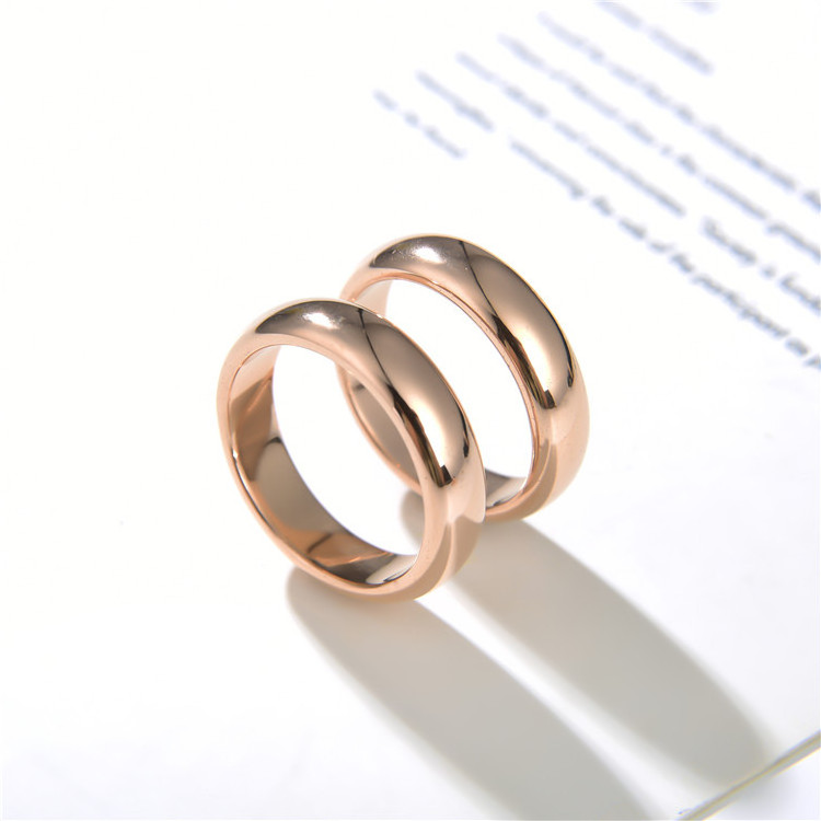 Hematite stone rings curved surface ring 18K rose gold plated hematite ring for women