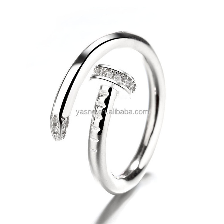 Best Selling Classics Design TI Nail Ring 925 Sterling Silver Jewelry Women Gift