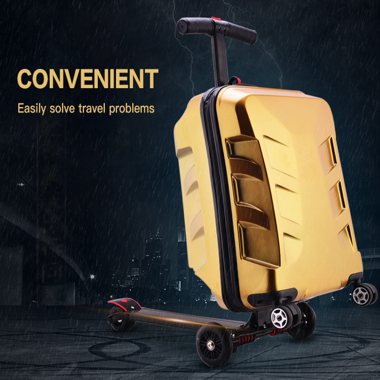 SK01 Foldable 21 inches travel trolley bag luggage suitcase bag for kids with scooter