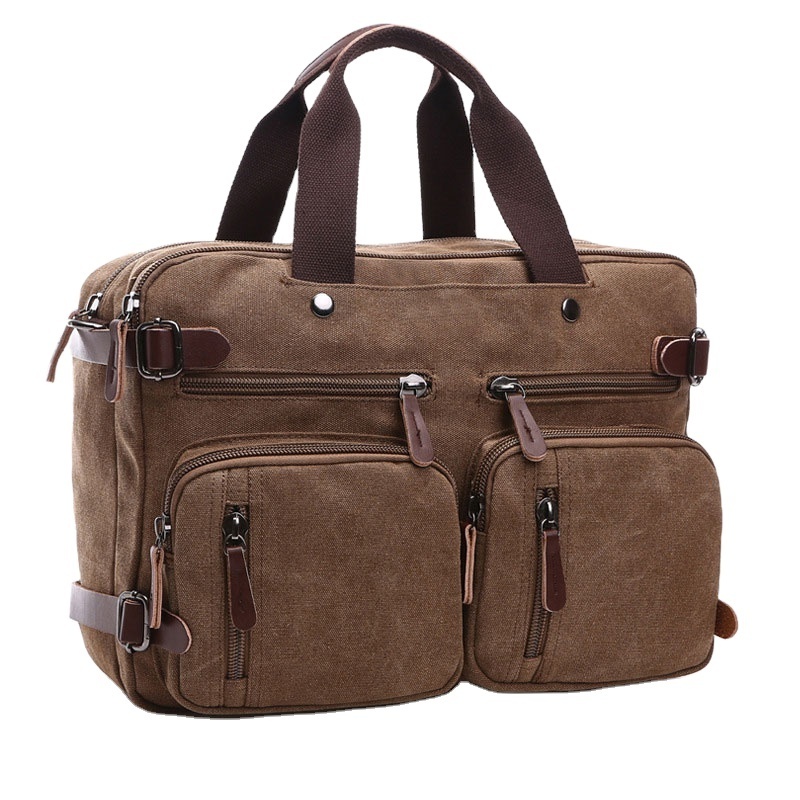 8691 Male Multifunction Bag Rucksack leather Laptop lock for Wax Canvas Messenger Briefcase Bag