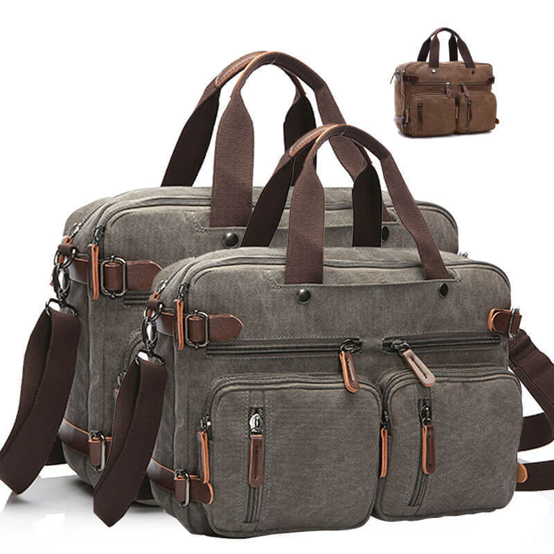 8691 Male Multifunction Bag Rucksack leather Laptop lock for Wax Canvas Messenger Briefcase Bag