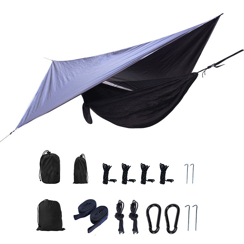 S036 High quality folding sun shelter camping tree hammock portable with rain fly