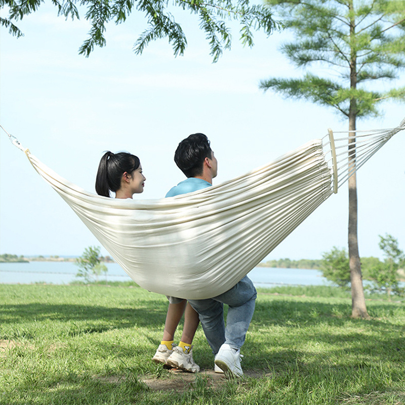 S043 Wholesale outdoor camping double person canvas heavy duty hammock swing