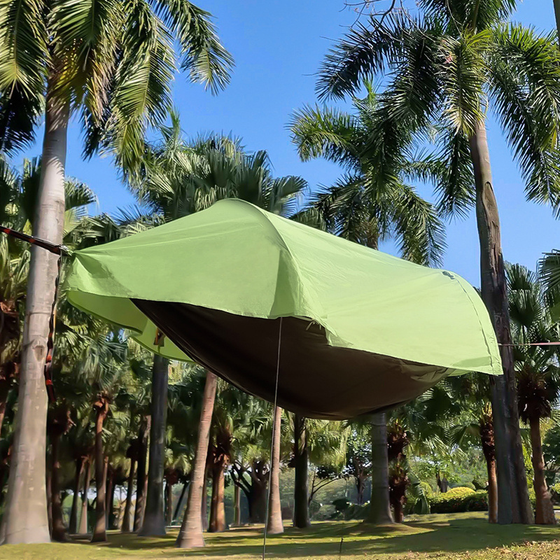 S033 Outdoor camping waterproof integrated hanging sunshade rain tree tent hammock with mosquito net