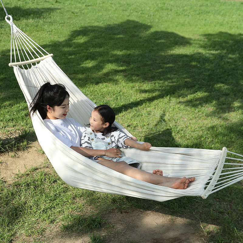 S043 Wholesale outdoor camping double person canvas heavy duty hammock swing