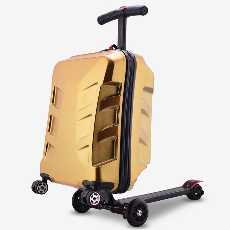 SK01 Foldable 21 inches travel trolley bag luggage suitcase bag for kids with scooter