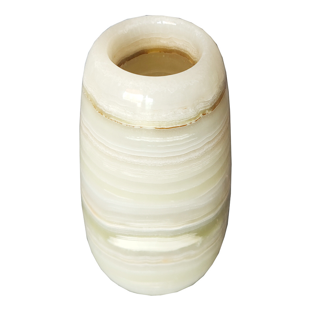 Natural Bamboo Green Onyx Marble Vase