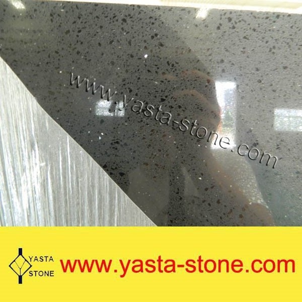 Price Per Square Meter Quartz Slab Black Mirror Quartz Stone