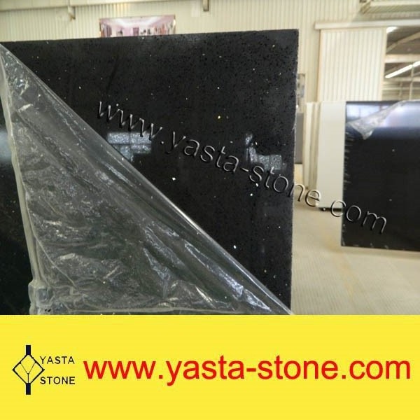 Price Per Square Meter Quartz Slab Black Mirror Quartz Stone