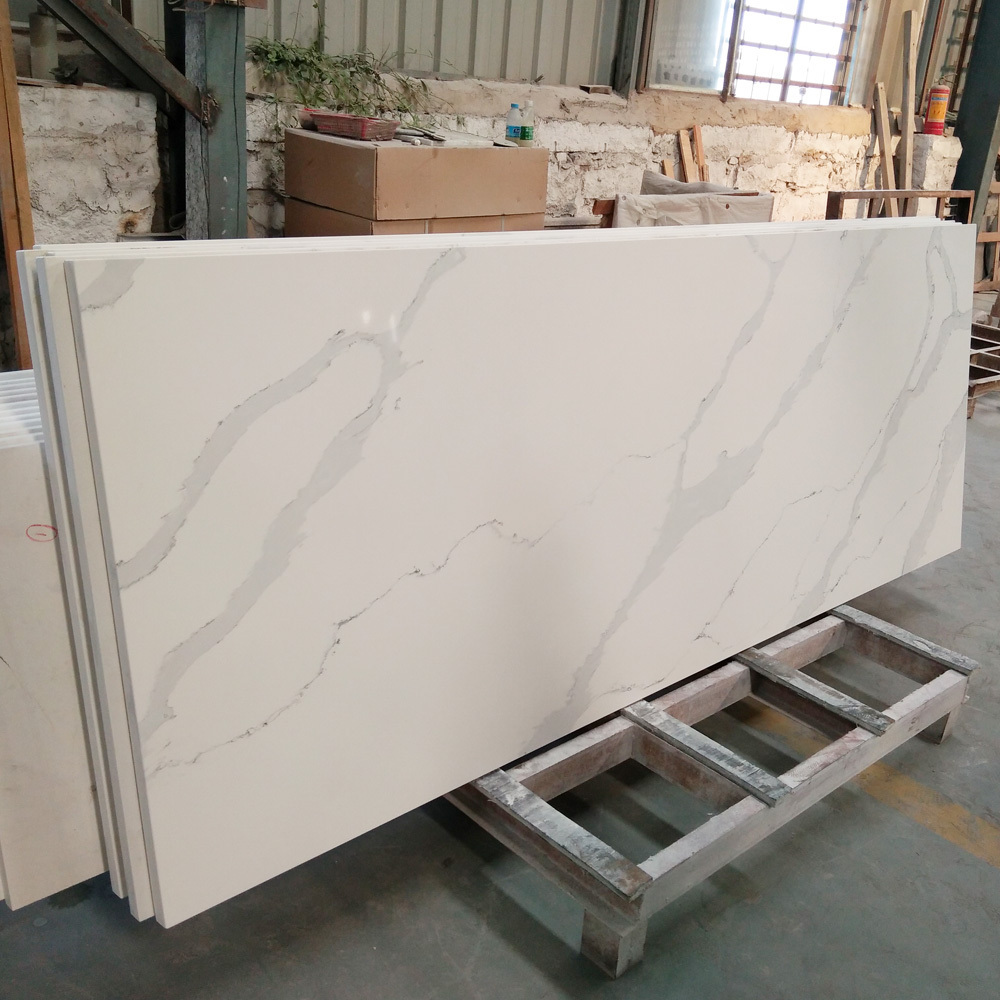 Cheap price white Calacatta Gold Quartz Stone Slab