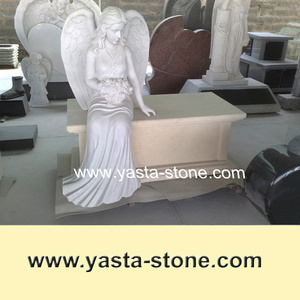 On Sale Angel White Granite Gravestone