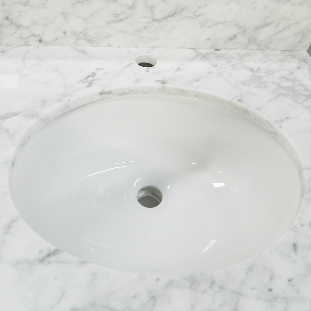 Factory Price Carrara White Marble Vanity Top With Sink For Bathroom