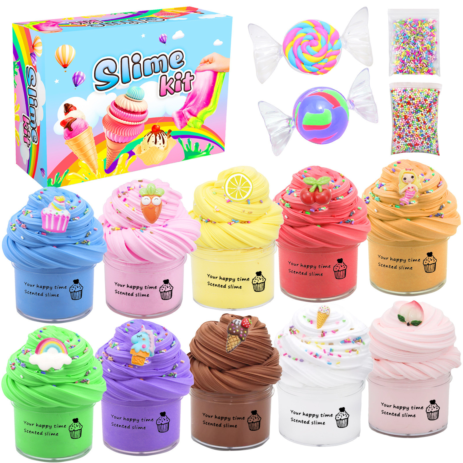 Limo Supplier Color putty glue DIY making kit air dry soft modeling polymer clay play dough Kids 60ml butter slime