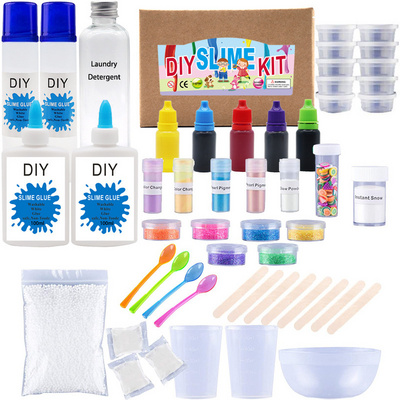 Supplier Color putty  DIY glue washable making kit air dry soft modeling polymer clay play dough Kids butter slime charms