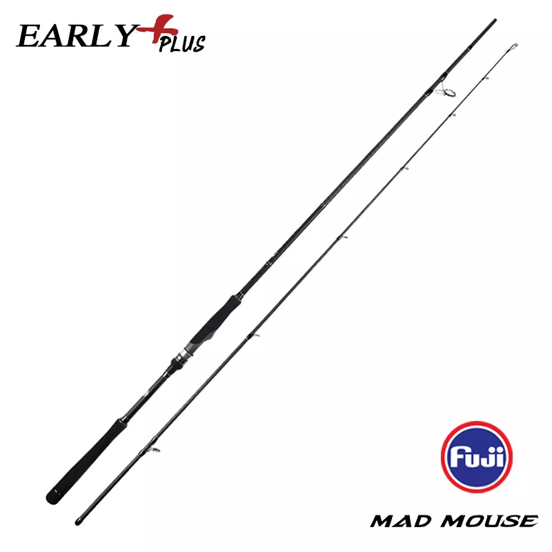 MADMOUSE Early Plus MH Japan Quality Spinning Fishing Rod Fuji Parts Lure 12-50g PE 1.2-3 Shore Jigging Rod for Seabass Fishing