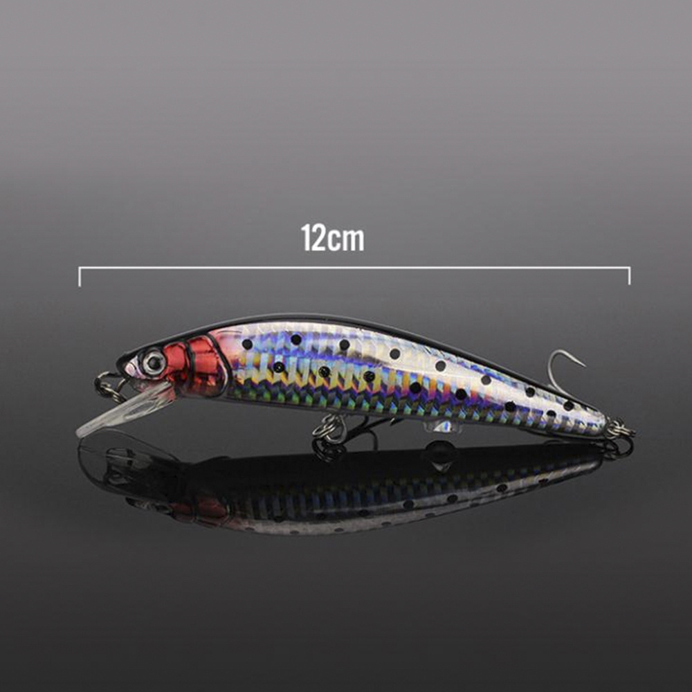 USB Rechargeable Flashing LED Light Twitching Fishing Lures 12cm 19g Bait Electric Hard Minnow Lure