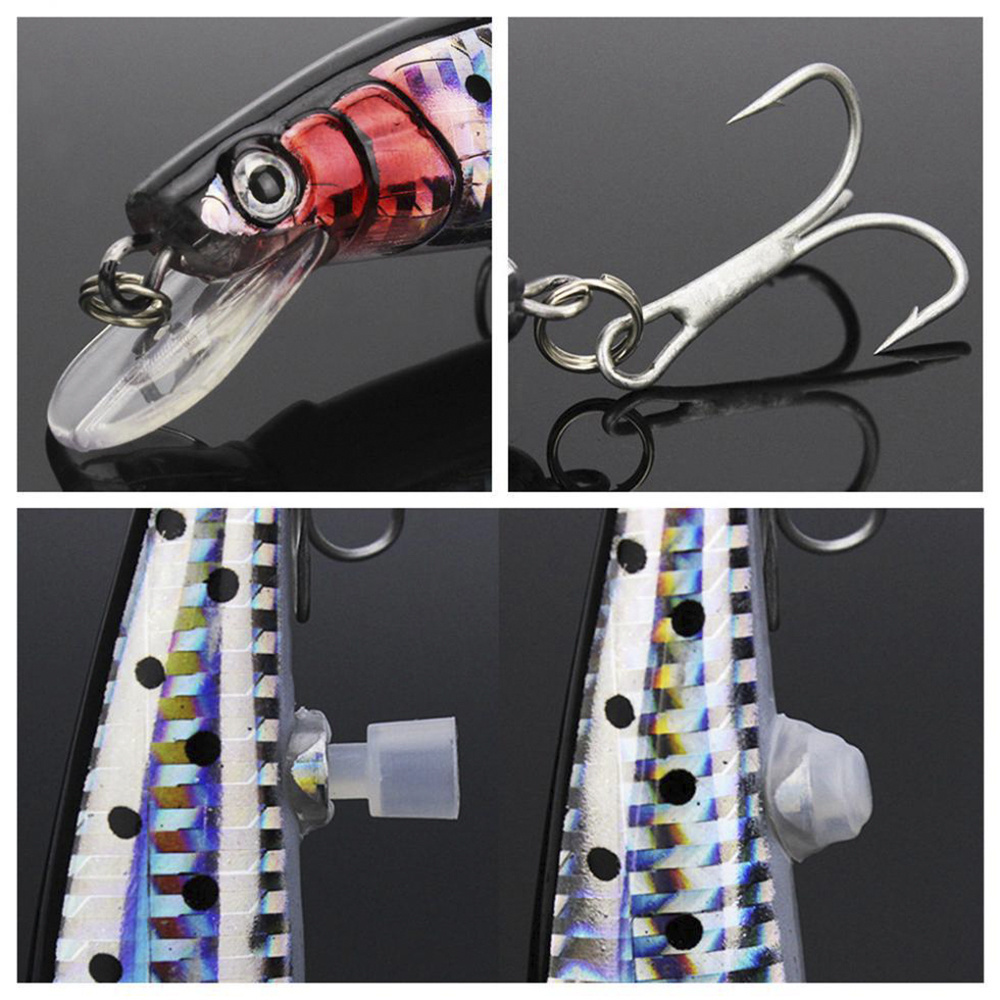 USB Rechargeable Flashing LED Light Twitching Fishing Lures 12cm 19g Bait Electric Hard Minnow Lure