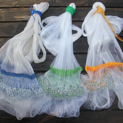 Korean hand cast net chain small mesh traditional cast net Korean/Japan style hand throwing Cast fishing net