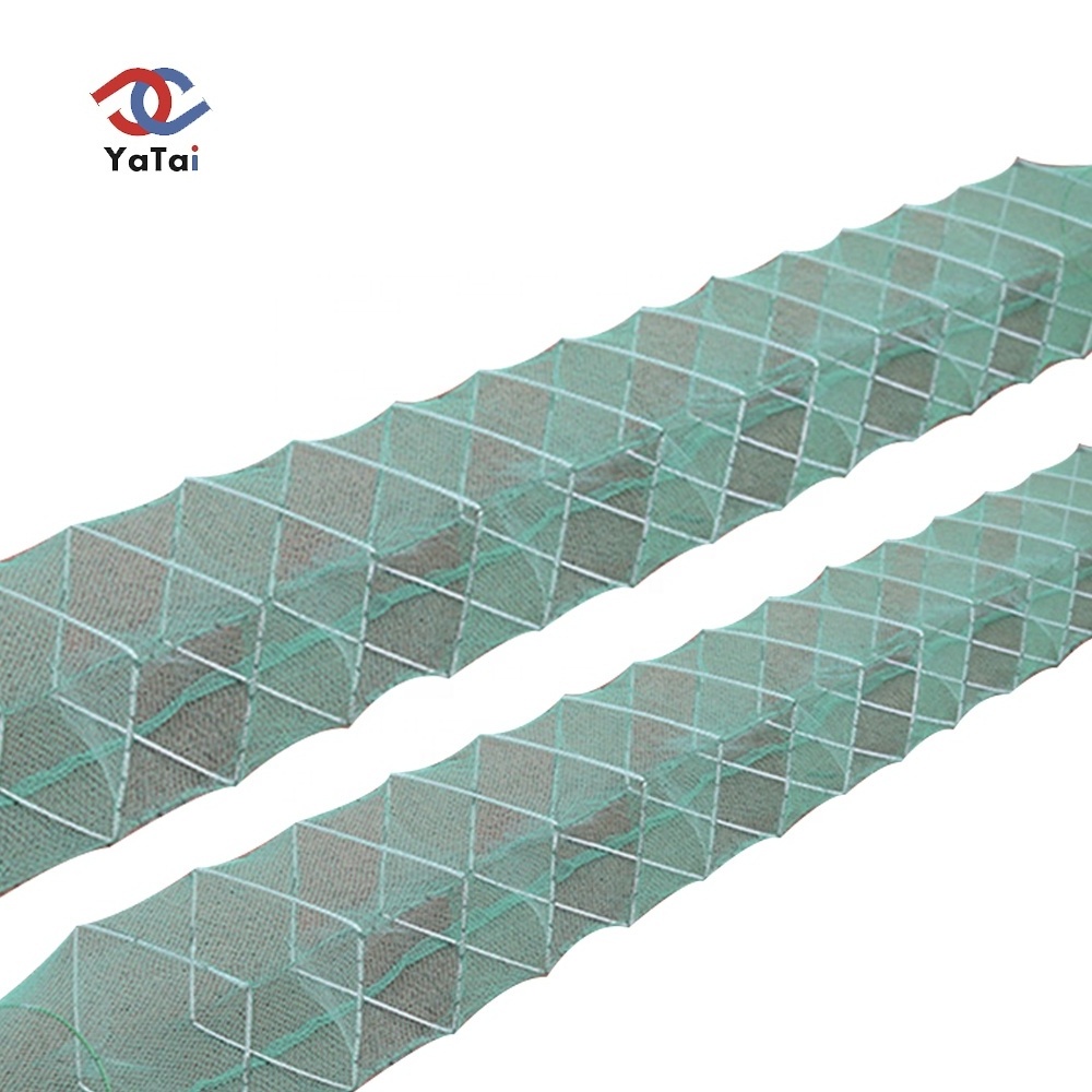 Hot selling long train TRAP in Malaysia OF 26 Sections fishing trap cage for crabs lobsers and shrimps